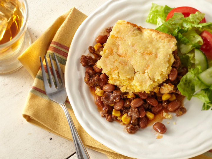 Cheesy Turkey and Cornbread Casserole