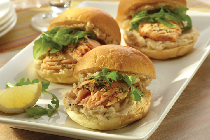 Salmon Sliders with White Bean Aioli